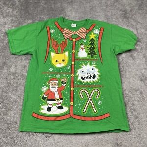 Dec 25th Christmas T-Shirt Mens Size Large Green Ugly Christmas‎ Shirt